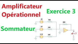 Électronique  Amplificateur opérationnel Exercice 3 AmplificateuropérationnelCE [upl. by Suoiluj]