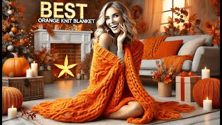 🧶 LiBcmlian Chunky Knit Blanket Throw  Best Orange Knit Blanket 🍊 [upl. by Seward]