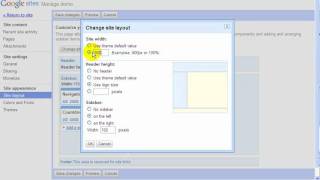 How to Specify Width of Google Sites Website [upl. by Ailegave]