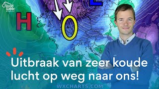 Uitbraak zeer koude lucht op weg naar de Benelux [upl. by Yrram]