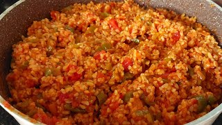 PİLAV ENFES  Salçalı Domatesli Sebzeli Bulgur Pilavı Tarifi  Salçalı Bulgur Pilavı Nasıl Yapılır [upl. by Emlyn]