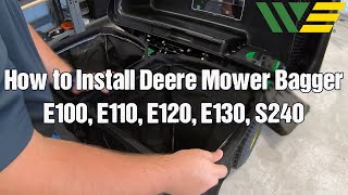 How to Install John Deere Bagger Kit for 42quot Deck on E100 E110 E120 E130 S240 [upl. by Biagi363]