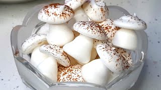 Sweet MUSHROOMS French meringue recipe  Homemade meringue [upl. by Aleak]