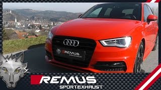 🔴 Audi A3 Quattro Type 8V 🔴 with REMUS catback sport exhaust system [upl. by Raasch]