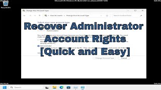 How To Recover Administrator Account in Windows 1110 Solution [upl. by Flieger]