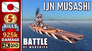 BATTLE OF WARSHIPS ⚓ MUSASHI  5 KILLS  925k DAMAGE 💥 [upl. by Attenyl155]