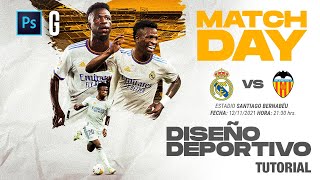 Photoshop Tutorial  Diseño Deportivo MATCH DAY  MATCH DAY Sports Design [upl. by Adaline]