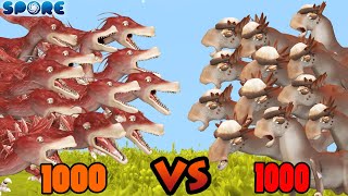 1000 Troodon vs 1000 Stygimoloch  Dino War S2E4  SPORE [upl. by Pattison]