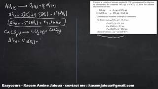 31  Exercice 11  Entropie de Réaction  Thermodynamique SMPC [upl. by Abrahan476]