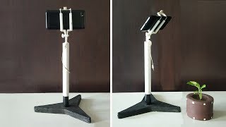 Homemade Tripod Stand for Mobile to Record DIY Videos Easily [upl. by Ipoillak]