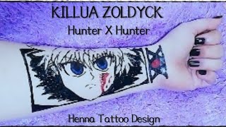 ANIME HUNTER X HUNTER  KILLUA ZOLDYCK TATTOO DESIGN  HENNA TATTOO  SATISFYING VIDEO [upl. by Livi484]