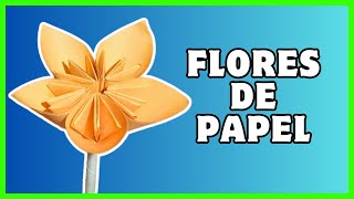 ⩥ Cómo hacer una FLOR de papel  Origami PASO A PASO [upl. by Eiramnwad423]