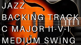 Jazz Guitar Backing Track 2  5  1  C Major Medium Swing [upl. by Assilaj481]