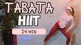 24 MIN FULL BODY TABATA HIIT WORKOUT  No Equipment No Repeat Home Workout [upl. by Collins]