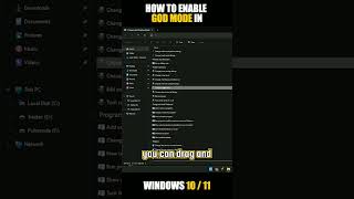 Enabling god mode in windows 1011  Unleash windows power windows shorts godmode [upl. by Meyer]