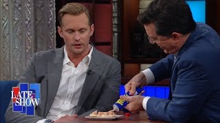 Alexander Skarsgård Challenges Stephen To Eat Swedish Fish Eggs [upl. by Iuqcaj]