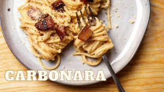 How To Make AUTHENTIC Spaghetti Carbonara  with Guanciale   Fast amp Easy [upl. by Akiehsat]