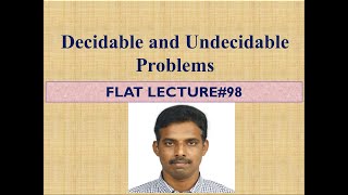 Decidable and Undecidable Problems LEC98 [upl. by Violeta282]