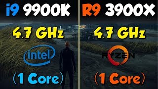 Ryzen 9 3900X 1core vs i9 9900K 1core [upl. by Nettirb]