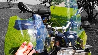 BMW F800GS Givi 333DT windscreen VS Stock with Ride Review [upl. by Itnava800]