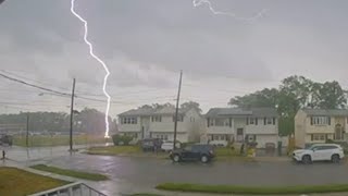 CRAZY Lightning strikes soccer field [upl. by Cindie347]