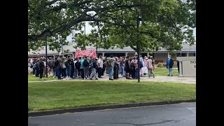 Dozens of North Medford High school students protest budget cuts [upl. by Powder]