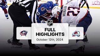 Blue Jackets at Avalanche  October 12 2024  NHL Full Game Highlights [upl. by Rehpotsihc]