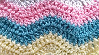 How to Easy Crochet Terrific Lazy Wave Baby Blanket [upl. by Roinuj242]