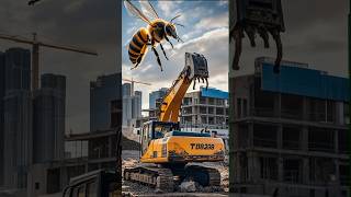 A beep and excavator turn into transformers 😱 transformers automobile animals bee excavator [upl. by Ynabe]