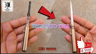 homemade pen knifepen knife at homediy pen knife and homeselfdefense pen knife [upl. by Eelydnarb]