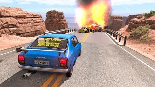 Collapsing Bridge Pileup Car Crashes 17  BeamNG DRIVE  SmashChan [upl. by Kenison]