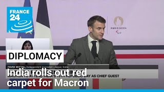 Macron arrives in India for twoday visit as France hopes to build on trade deals • FRANCE 24 [upl. by Nesrac]