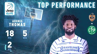 Adonis Thomas 18 points Highlights vs Limoges [upl. by Body]