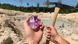 Found Rare Amethyst Crystal While Digging at a Private Mine Unbelievable Find [upl. by Hsirrehc]