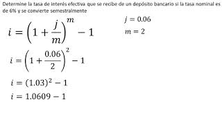 Tasas de interés nominales efectivas y equivalentes  Ejemplo 1 [upl. by Alphonse]