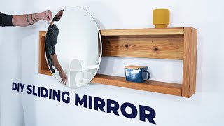 DIY Shelf with a Sliding Mirror [upl. by Arraek]