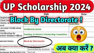 UP Scholarship 2024 block by directorate Problem  Block By Directorate Problem UP Scholarship 2024 [upl. by Craw]