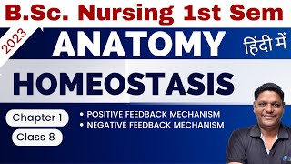 CLASS 8  HOMEOSTASIS  POSITIVE AND NEGATIVE FEEDBACK MECHANISM  BSc Nursing 1st Sem [upl. by Annatnas]