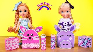 Back to school Elsie and Annie  new school supplies [upl. by Selrahcnhoj]