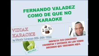 Fernando Valadez Cómo de que no Karaoke [upl. by Najar]