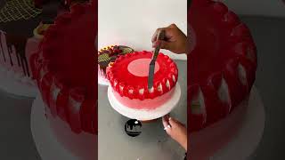 tutorial para decorar torta con jalea y chocolate [upl. by Esirahc]