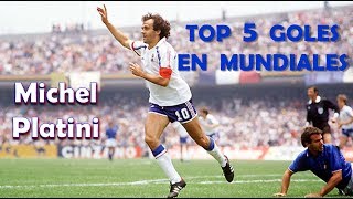 Michel Platini  TOP 5 goles de mundiales [upl. by Obadias]