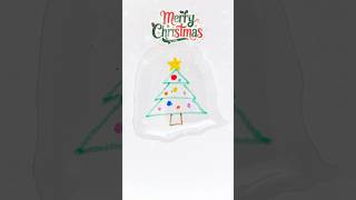 Draw Christmas tree but in water kids easy drawing kids easydrawing christmas merrychristmas [upl. by Livi259]