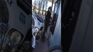 Biker stops cop from putting the wrong fuel in his motorcycle 😅 kenny1020304050 [upl. by Aisad403]