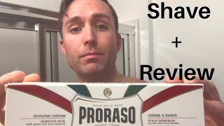 Proraso Sensitive Shave Cream White Shave amp Review [upl. by Naibaf]