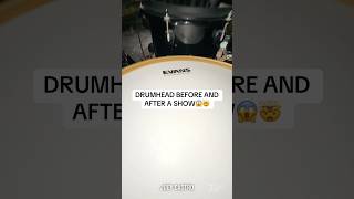 Drumhead BEFORE and AFTER a Show😱🤯😱 Can’t believe this was only ONE SHOW🤦‍♂️… Joey Castro [upl. by Pallaten]