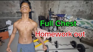 Full chest Home workout youtubeshorts howtostartworkoutathome motivation [upl. by Ahsinawt52]