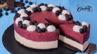 Chocolate Blueberry Mousse Cake  Easy Mousse Cake Perfect for Summer [upl. by Ahsiuqet489]