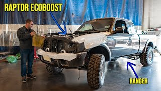 Raptor Ecoboost Engine in a 2005 Ranger SWAP [upl. by Ecienaj]