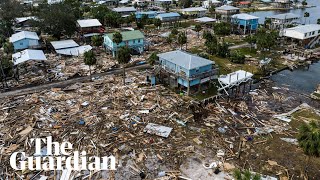 Drone footage shows the devastating aftermath of Hurricane Helene [upl. by Zippora]